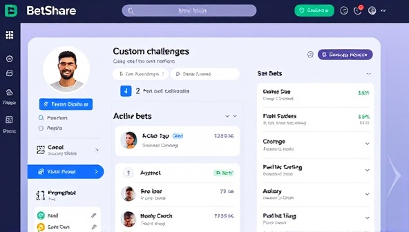 A dynamic user profile interface displaying custom betting challenges, shared wagers, and active bets between users on the BetShare Exchange platform, illustrating the personalized and interactive nature of peer-to-peer betting interactions within the marketplace.