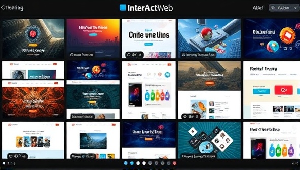 An interactive web design gallery featuring diverse and captivating website designs displayed on a digital interface, with animations, transitions, and interactive elements that showcase the creativity and innovation of web designers worldwide, inviting users to explore and be inspired by the showcased projects on InteractWeb Gallery.