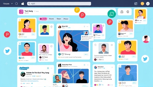 An illustration of a social media feed with trending talent profiles highlighted by the TalentTrendz agency, showcasing a dynamic and interactive approach to talent scouting through social platforms.