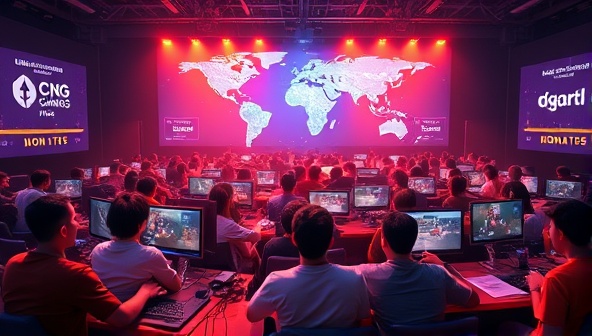 A heartwarming virtual charity gaming event scene where gamers from around the world join forces to support a cause, featuring donation meters, charity logos, and global gaming participants united in a shared mission for positive change, illustrating the power of gaming for social good.