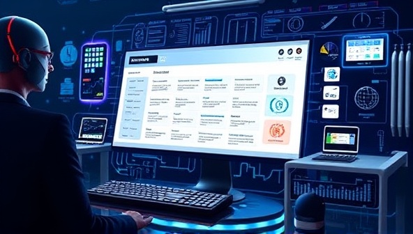 An engaging visual representation of a futuristic AI-powered interface generating personalized marketing strategies in real-time, showcasing the efficiency and effectiveness of StrategiGenius in revolutionizing marketing planning for businesses.