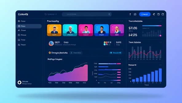 An innovative AI interface displaying a user-friendly content dashboard with personalized recommendations, trend analysis graphs, and user engagement metrics, showcasing the platform's advanced content curation capabilities.