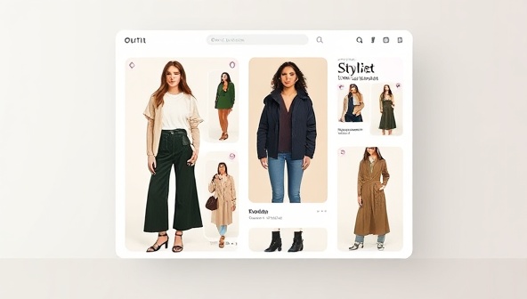 An aesthetically pleasing visual showcasing a virtual stylist interface with outfit suggestions, fashion inspiration boards, and personalized style recommendations, creating a stylish and interactive platform for fashion enthusiasts and trendsetters.