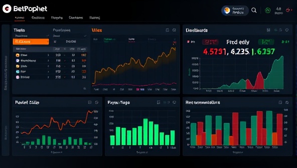 An image of a digital dashboard displaying real-time sports data, predictive analytics, and betting recommendations, with interactive graphs and statistics visualized for users to make informed betting decisions, showcasing the advanced analytics capabilities of the BetProphet Analytics platform.
