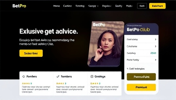 A sleek and professional subscription platform interface showcasing exclusive betting advice, expert recommendations, and personalized strategies for members of the BetPro Advisory Club, highlighting the premium and tailored services offered to subscribers.