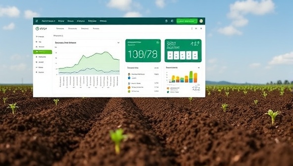 An AI-powered platform interface displaying a detailed soil health report with interactive graphs and recommendations, highlighting the data-driven insights and advanced technology offered by AgriInsight AI.