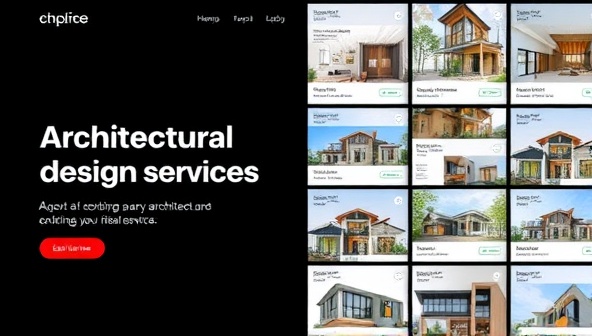 An online platform interface showcasing a variety of architectural design packages, with engaging visuals of different architectural styles and project scopes, inviting clients to explore and select their ideal design service.