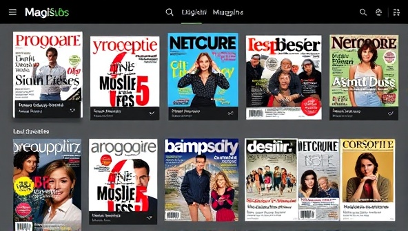 An innovative digital magazine reader interface showcasing a customized selection of magazine covers and articles based on the subscriber's preferences, creating a visually appealing and personalized reading experience with MagiSubs.