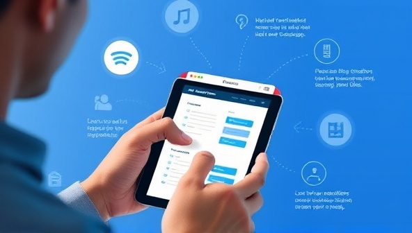An engaging visual representation of a user interacting with a voice-activated website on a smart device, showcasing the seamless navigation and functionality of VoiceWeb Solutions' innovative technology in action.