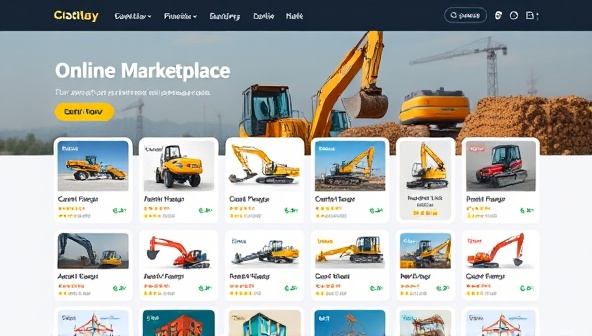 An online marketplace interface showcasing a variety of construction equipment options available for rent, with detailed descriptions, rental rates, and user reviews, creating a seamless and efficient rental experience for construction professionals.
