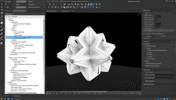 An interactive parametric design software interface displaying a complex and visually captivating architectural form generated through algorithms and parameters, showcasing the creative potential and geometric intricacies of parametric design in architecture.