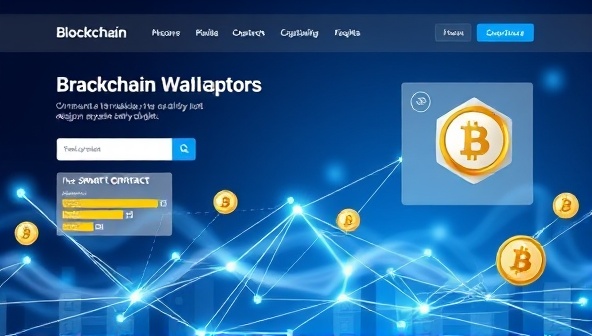 An innovative blockchain design marketplace interface showcasing transparent transactions, smart contract features, and token rewards for design contributions, with cryptocurrency symbols and blockchain elements integrated into the platform design, symbolizing security and decentralization.
