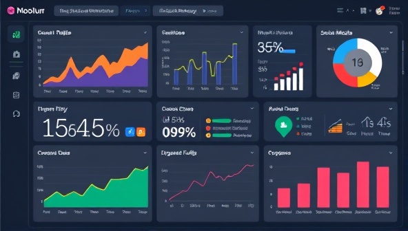 An interactive digital marketing dashboard displaying website traffic metrics, social media engagement data, and SEO performance indicators, showcasing the power of data-driven insights in optimizing digital strategies.