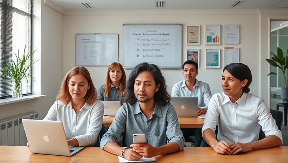 An engaging virtual workshop scene with diverse participants attending an online financial literacy session, interacting with the presenter and sharing insights, highlighting the educational and interactive nature of the platform.