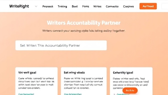 An engaging platform interface showcasing writers connecting with their accountability partners, setting weekly writing goals, sharing progress updates, and celebrating achievements together, fostering a sense of camaraderie and motivation within WriteRight Circles.