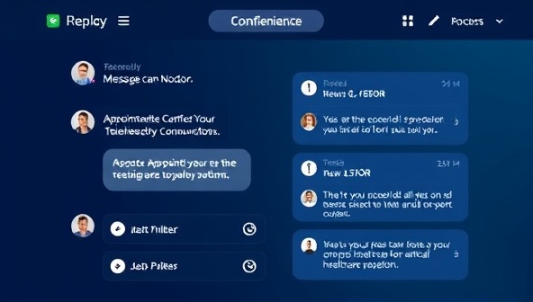 An interactive telehealth communication platform interface displaying a secure messaging thread between a doctor and a patient, appointment scheduling options, and access to medical records, emphasizing convenience and confidentiality in virtual healthcare interactions.