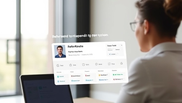 An image showcasing a professional referring a candidate to a job opening on the ReferRelate platform, with a transparent reward system displayed, symbolizing the collaborative and incentivized nature of peer-to-peer referrals facilitated by ReferRelate.