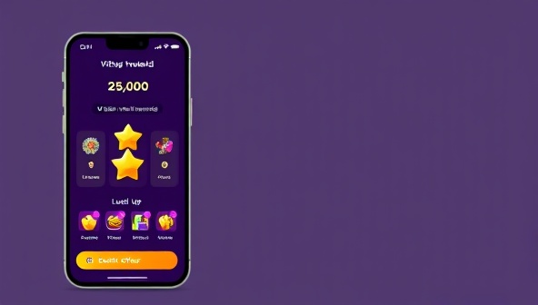 An interactive mobile app interface showing a user collecting virtual rewards, leveling up, and unlocking special offers through a gamified loyalty program, illustrating the engaging and rewarding nature of the platform.