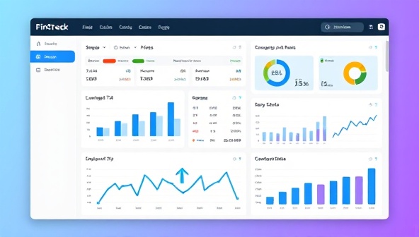 A sleek dashboard interface of the FinTrack Insights platform displaying various financial metrics and charts, highlighting the user-friendly design and comprehensive data visualization capabilities of the subscription-based financial reporting tool.