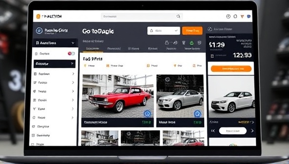 An online auction interface displaying a sleek and user-friendly platform with real-time bidding updates, vibrant car images, and countdown timers, creating an exciting and competitive atmosphere for buyers and sellers.