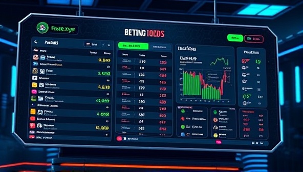 An engaging visual representation of e-sports betting odds and match analyses displayed on a futuristic digital screen, highlighting the data-driven approach and expert insights offered by eBetMastermind's prediction platform.