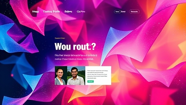 An artistic portrayal of a website design reflecting a personal brand, with vibrant colors, unique graphics, and engaging content that encapsulates the essence and vibe of the individual, illustrating the transformative power of BrandVibe Studio's personal branding web designs.