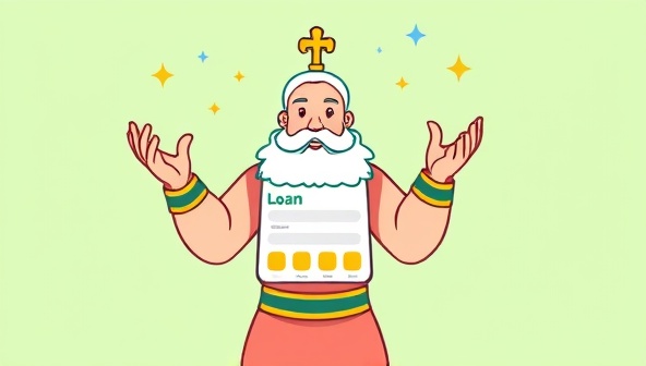 An illustration of a digital genie with a loan application form, representing the platform's ability to grant users access to personalized loan options like magic, symbolizing convenience and efficiency in the borrowing process.