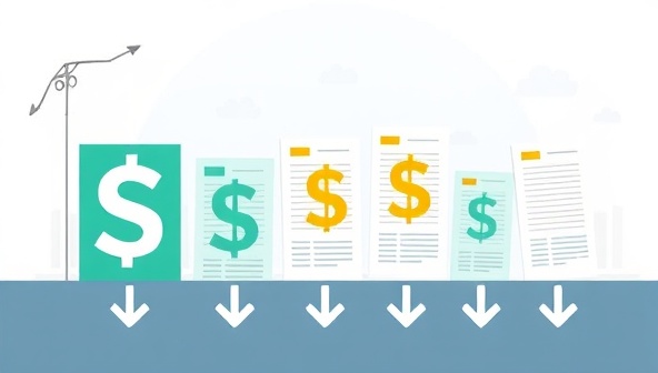 An illustrative representation of utility bills being transformed into dollar signs symbolizing savings, with arrows pointing downwards, showcasing the cost-saving potential of BillWise Optimize in a visually appealing manner.