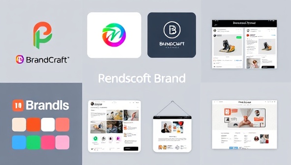 A sleek and modern digital design showcasing various branding elements like logos, color palettes, social media graphics, and website mockups, symbolizing the comprehensive and visual identity services offered by BrandCraft Studio for personal brand development.
