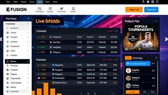 An esports-themed website interface showcasing live betting odds for popular gaming tournaments, dynamic event schedules, and interactive features for users to explore and engage with esports betting through E-Bet Fusion.