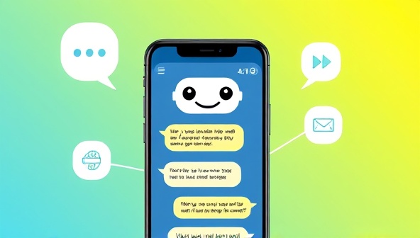 An artistic representation of a smartphone screen displaying a friendly chatbot interface with financial advice bubbles, icons representing budgeting and investing, and a smiling virtual assistant, creating a user-friendly and engaging experience.