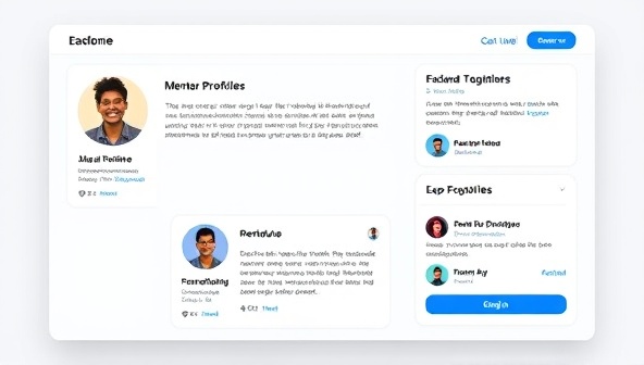 An online mentorship platform interface showcasing mentor profiles, mentee testimonials, and a user-friendly interface for scheduling virtual mentorship sessions, fostering a supportive and collaborative environment for aspiring architects and industry professionals to connect and grow together.