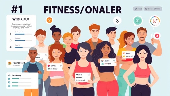 An engaging digital illustration of diverse individuals participating in a virtual fitness challenge, with workout trackers, achievement badges, and motivational messages, creating a sense of community, progress, and empowerment in pursuing fitness goals together.