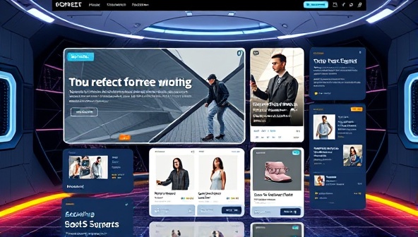 A futuristic website interface with dynamic content blocks that adjust in real-time based on user interactions, showcasing a personalized shopping experience with tailored product recommendations and customized messaging.