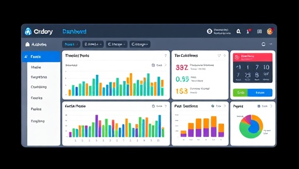 A sleek dashboard interface displaying an AI algorithm analyzing social media data and scheduling posts, with colorful graphs and charts illustrating engagement metrics, conveying the efficiency and innovation of the platform.