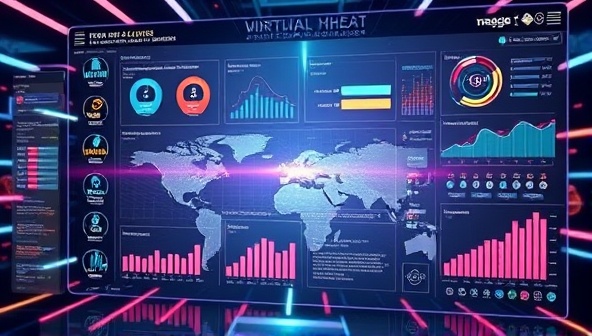 A futuristic digital illustration depicting a virtual health data analysis dashboard with real-time insights, predictive models, and interactive data visualizations, showcasing the power of data intelligence in improving healthcare outcomes and operational efficiencies.