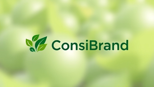 An eco-friendly brand identity design featuring natural elements like leaves and water droplets intertwined with modern typography, symbolizing the harmonious blend of sustainability and branding expertise offered by ConsciousBrand.