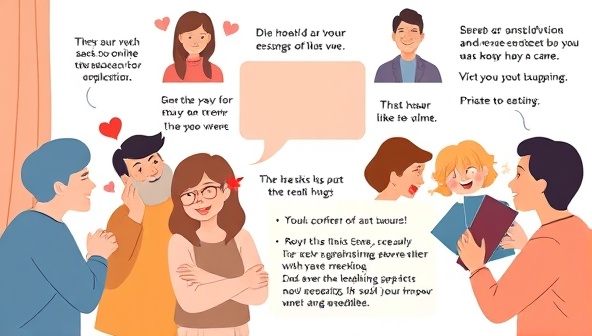 An online support group meeting with diverse participants sharing their experiences and offering virtual hugs and encouragement, creating a sense of community and emotional connection in a digital space.