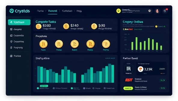 An image of a digital rewards dashboard displaying various cryptocurrencies earned by a user through completing tasks, shopping online, and engaging with partner brands, showcasing a diverse range of reward options and a seamless earning experience with CryptoRewards Hub.