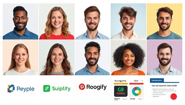 A visual representation of a diverse group of individuals with unique personal brands, each represented by different design elements like logos, color schemes, and website mockups, illustrating the personalized and tailored approach of BrandCrafters in crafting online identities.