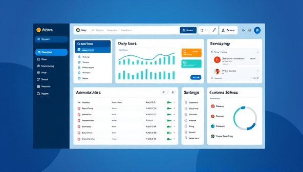 A dynamic software interface showcasing compliance dashboards, automated alerts, and customizable settings, with a modern design and user-friendly navigation, illustrating the efficiency and sophistication of the compliance software platform.