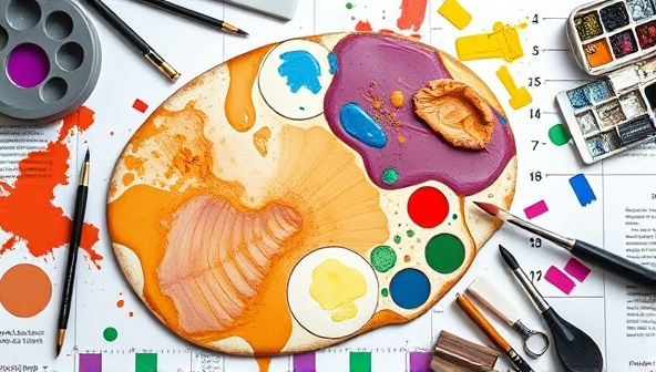 An artist's palette with digital design tools scattered around, blending creativity and technology to symbolize the fusion of personalization and web design.