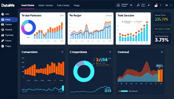 A dashboard displaying various website performance metrics and data visualizations, highlighting key insights and trends in user behavior and conversions, empowering businesses to make informed decisions and optimize their online presence effectively with DataWeb Insights.
