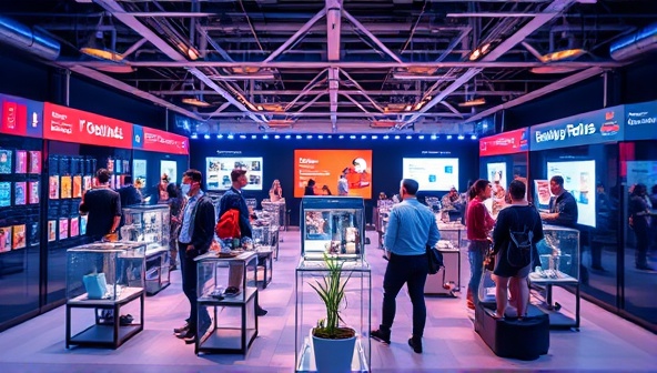 An image of a virtual gig marketplace with freelancers showcasing their skills and expertise through dynamic profiles, and gig recruiters browsing through project listings, creating a vibrant and interactive platform for talent exchange and project collaboration.