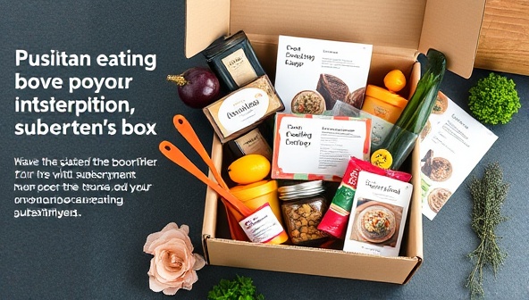 An enticing subscription box design featuring a colorful array of gourmet ingredients, recipe cards, cooking tools, and a sneak peek of the upcoming virtual cooking workshop, enticing subscribers with culinary creativity and exploration.