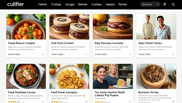 An online platform interface showcasing a diverse range of food product concepts, business plans, and success stories from culinary entrepreneurs, highlighting the dynamic and supportive nature of the incubator program.