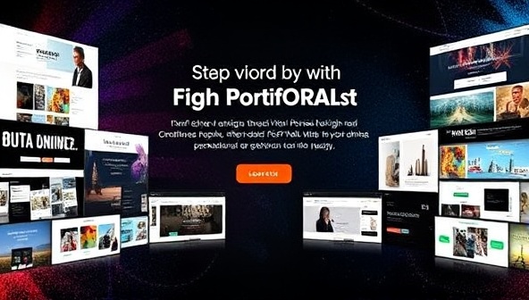 An artistic and visually engaging promotional graphic displaying diverse digital portfolios created through PortfolioCraft, showcasing various creative styles and disciplines, highlighting the platform's impact on enhancing the online presence and visibility of creatives in the industry.