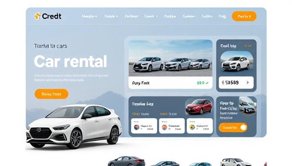 An online car rental marketplace platform mockup with a user-friendly interface, diverse car listings, and transparent rental pricing, showcasing the ease of browsing and booking cars for rent, fostering a sense of trust and convenience for users.