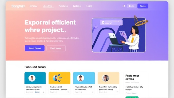 An engaging platform interface mockup displaying various micro-project categories and featured tasks, inviting users to explore quick and efficient solutions for their project needs in a visually appealing format.