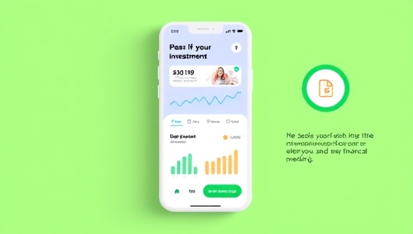 An app interface mockup featuring colorful visuals, simplified investment charts, and progress trackers, illustrating the ease of using TinyTreasury for micro-investing and wealth building, inspiring confidence and financial empowerment.